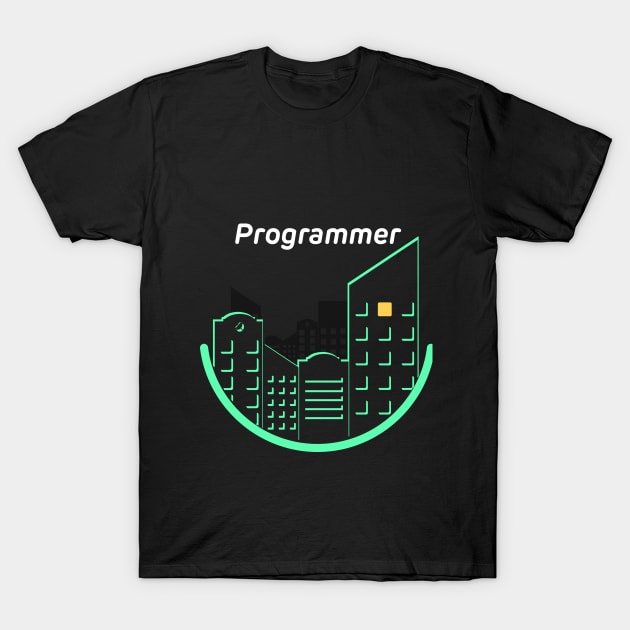 Programmer at night T-Shirt by mangobanana